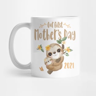 Cute Sloth Mom and Baby Mothers Day 2021 Mug